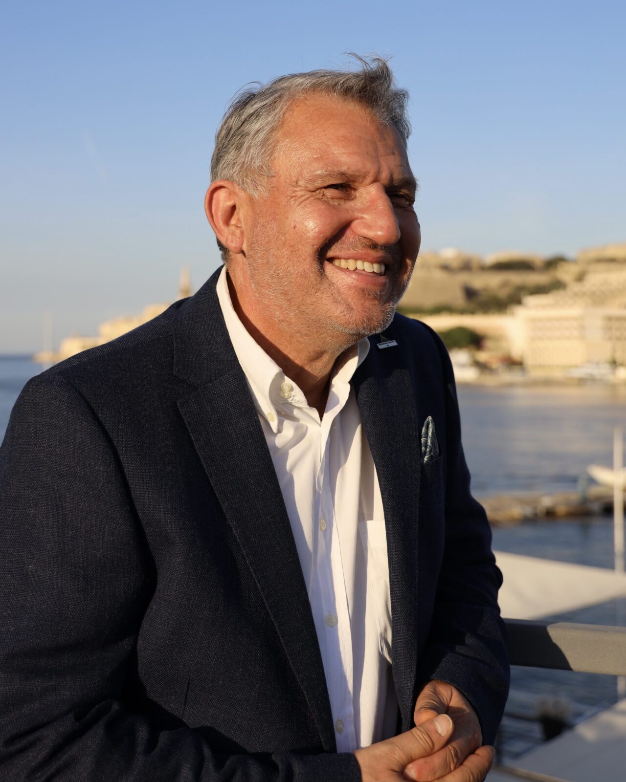 Yachting Malta Chairman John Huber by the harbour