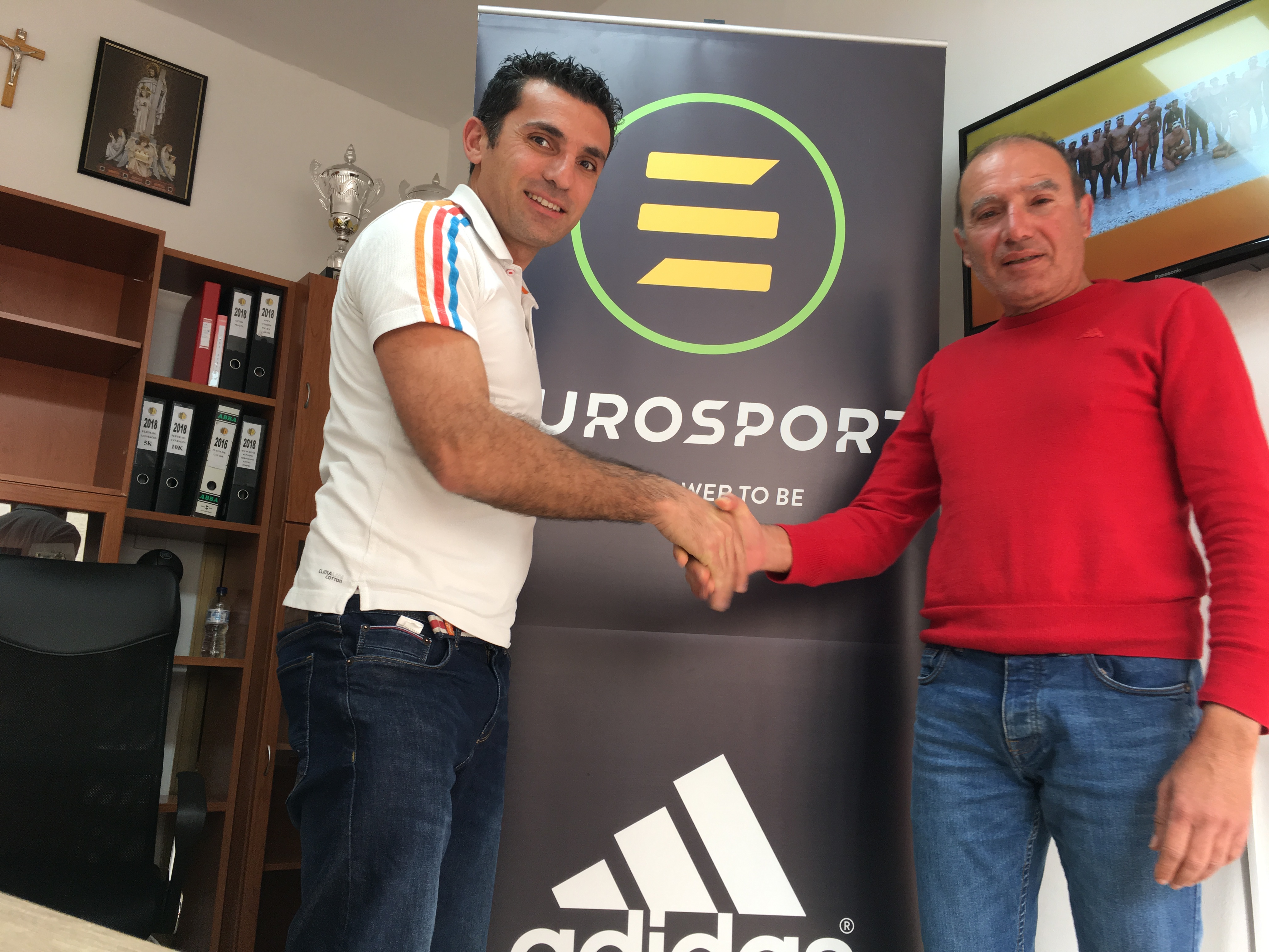 L to R - Johann Mifsud (Eurosport) with Euchar Camilleri (BSJ)