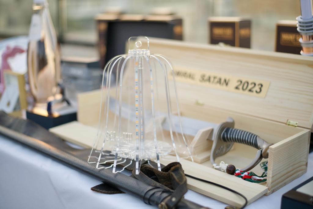 Trophies laid out for the Trophée Bailli de Suffren prize-giving