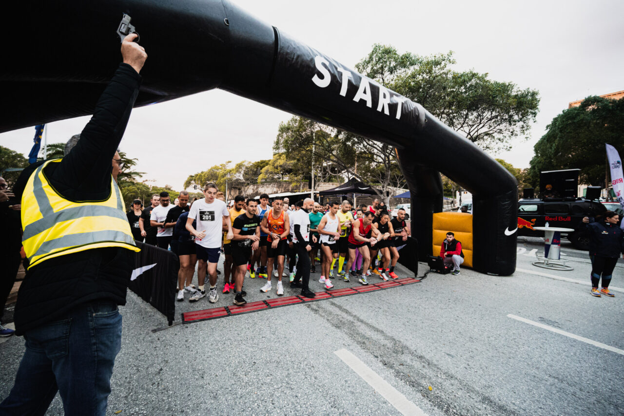 Runners at the start line of the Valletta Edition, December 2024