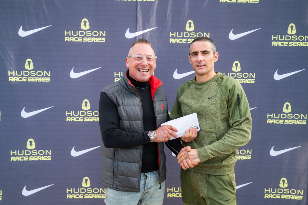 Prize presentation at the Hudson Race Series Three Cities Edition